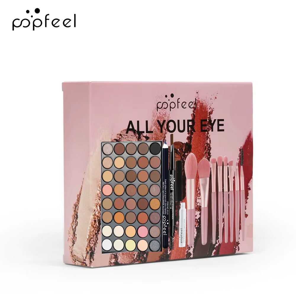 Eye Makeup Set 40 Color Eyeshadow Palette Eyebrow Pencil Eyeliner Pen Mascara with a Set of Makeup Brushes Eye Cosmetics
