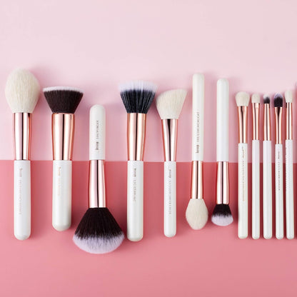 Brand 25Pcs Professional Makeup Brush Set Beauty Cosmetic Foundation Powder Blush Eyeshadow Blending Highlighter Natural-Synthetic Hair Brushes (Pearl White/Rose Gold) T215