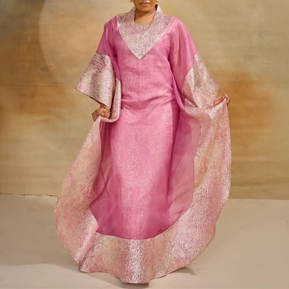 African Dresses for Women Traditional Africa Clothing Dashiki Ankara 2 PCS Outfit Gown Abayas Robe Muslim Kaftan Maxi Long Dress