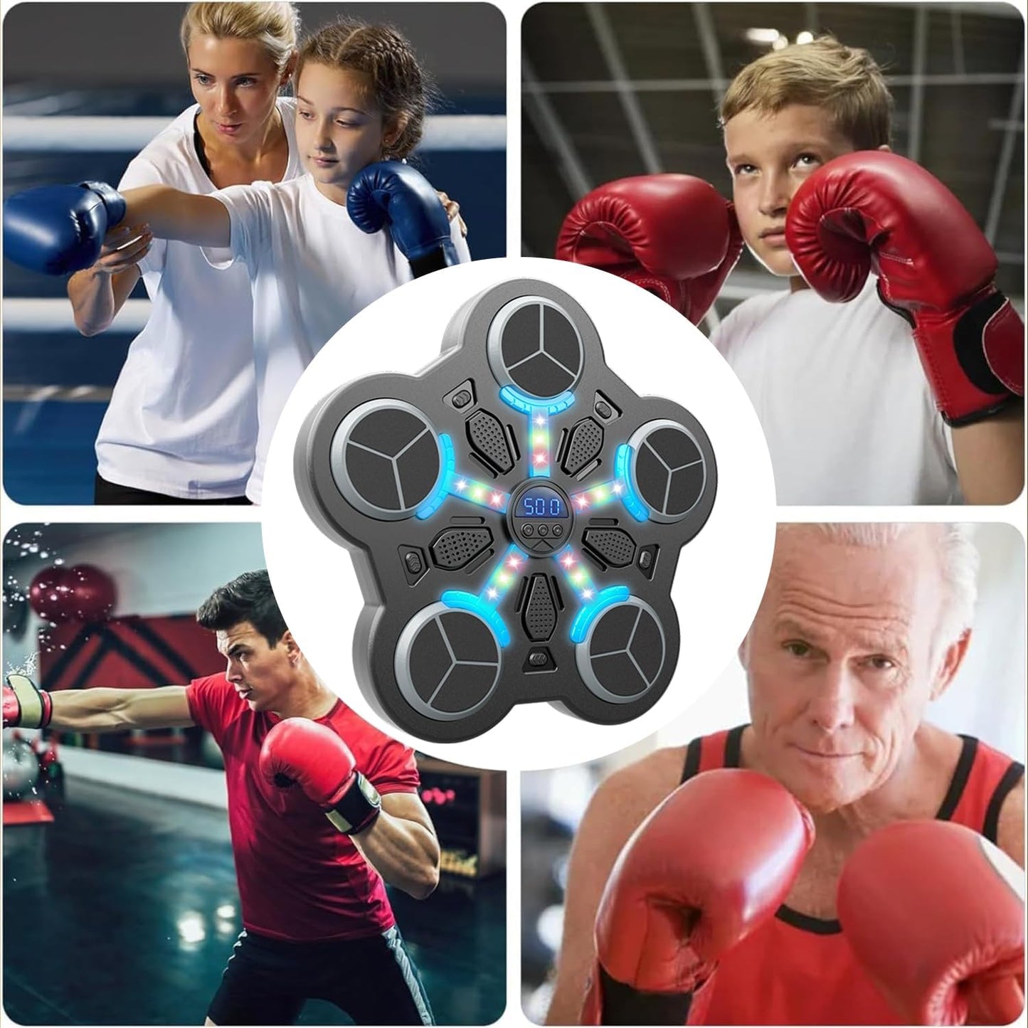 Music Boxing Machine,Boxing Machine Wall Mounted,Smart Music Boxing Machine with Boxings Gloves,Musical Boxings Equipment Punching Machines,Wall Target Training for Adult Kid Home Exercises