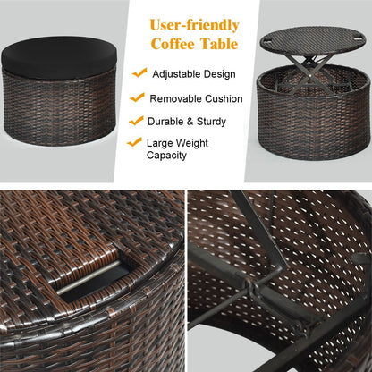 Outdoor Wicker Round Sectional Daybed for Patios and Gardens