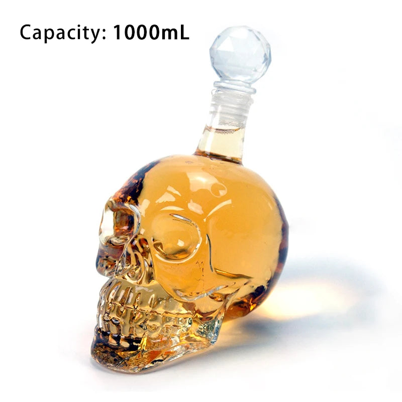 1000Ml Skull Fruit Juice Container Wine Bottle Borosilicate Glass Decanter Whisky Terror Bar Originality Gift Decoration