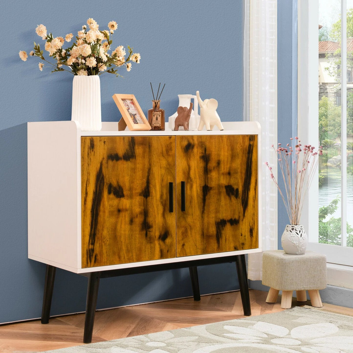 Sophisticated Wooden Sideboard with Double Doors