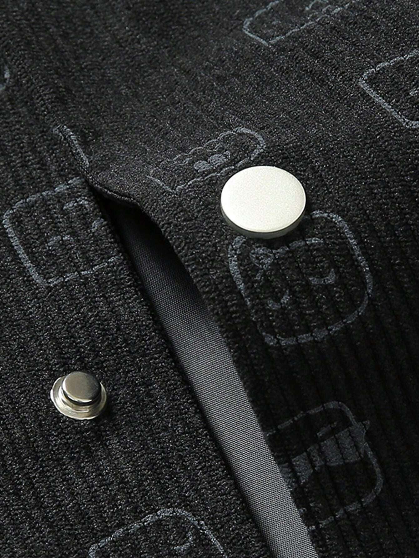 Men'S All over Print Buttoned Cardigan Jacket