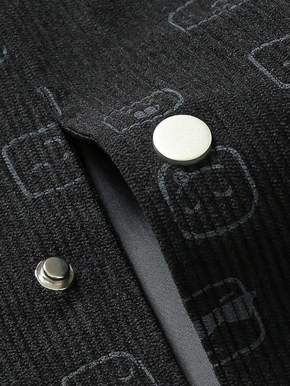 Men'S All over Print Buttoned Cardigan Jacket