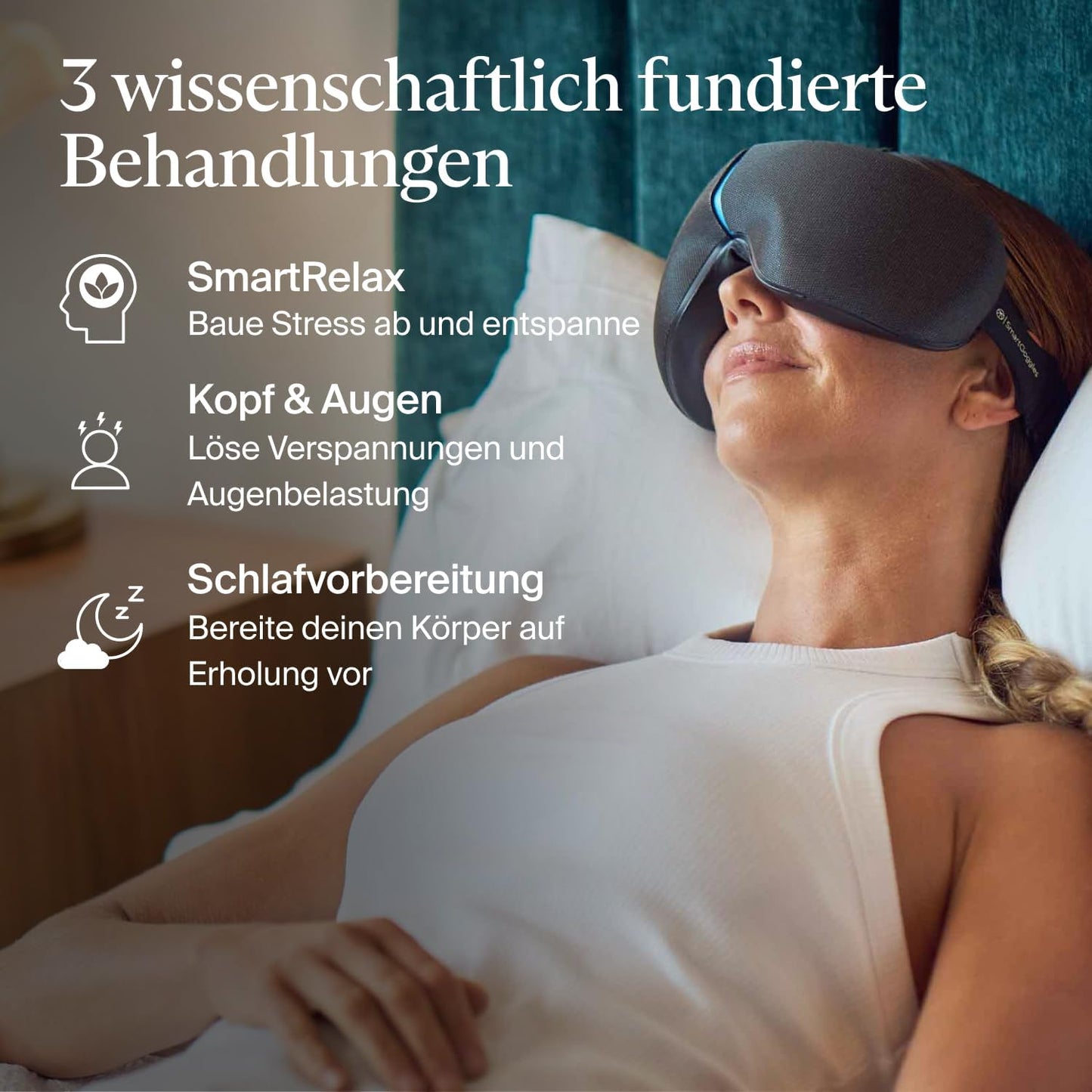 Smartgoggles 2.0 Heated Eye Mask & Eye Massager - Blackout Sleep Mask & Temple Massage for Personalized Relaxation, Stress Relief & Headache Relief