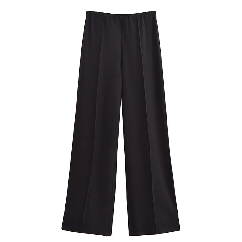 Women'S Two Pieces Set Pant Sets Crop Long Sleeve Sets Elegant Women'S Suits High Waist Wide Leg Trousers Outfit Streetwear