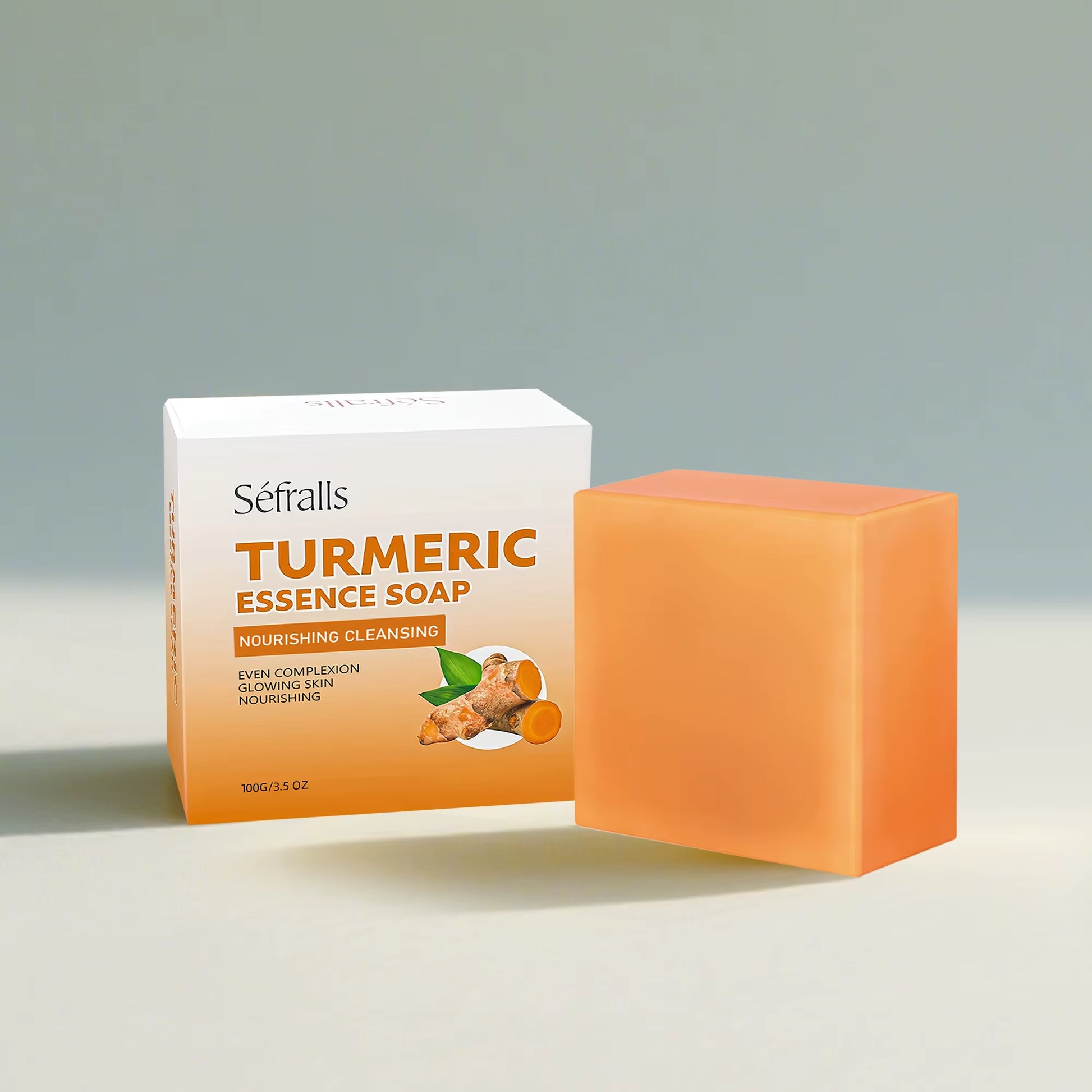 Séfralls Handmade Turmeric Soap 100Gfade Dark Spotsgentle Cleansingmoisturisinganti-Aginganti-Acnebrighteningbrighteningskincare