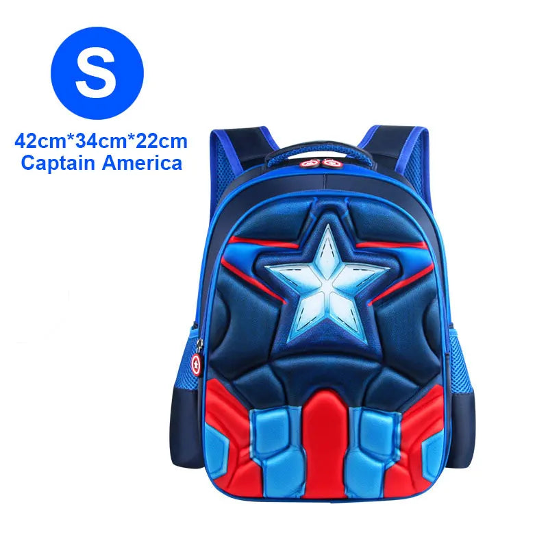 Boy Schoolbag Spiderman Captain America Children Kindergarten School Bag Teenager Kids Student Backpack