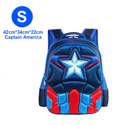 Boy Schoolbag Spiderman Captain America Children Kindergarten School Bag Teenager Kids Student Backpack