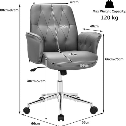 Adjustable PU Leather Executive Office Chair with Swivel and Rocking Capabilities