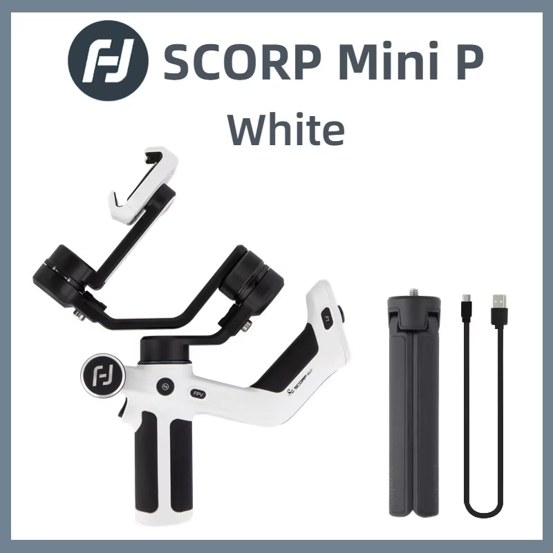Scorp Mini-P Kit 3 Axis Smartphone Gimbal, AI Tracker, Fill Light, for Iphone 16 Pro Max and Android Stabilizer