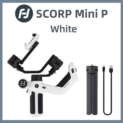 Scorp Mini-P Kit 3 Axis Smartphone Gimbal, AI Tracker, Fill Light, for Iphone 16 Pro Max and Android Stabilizer