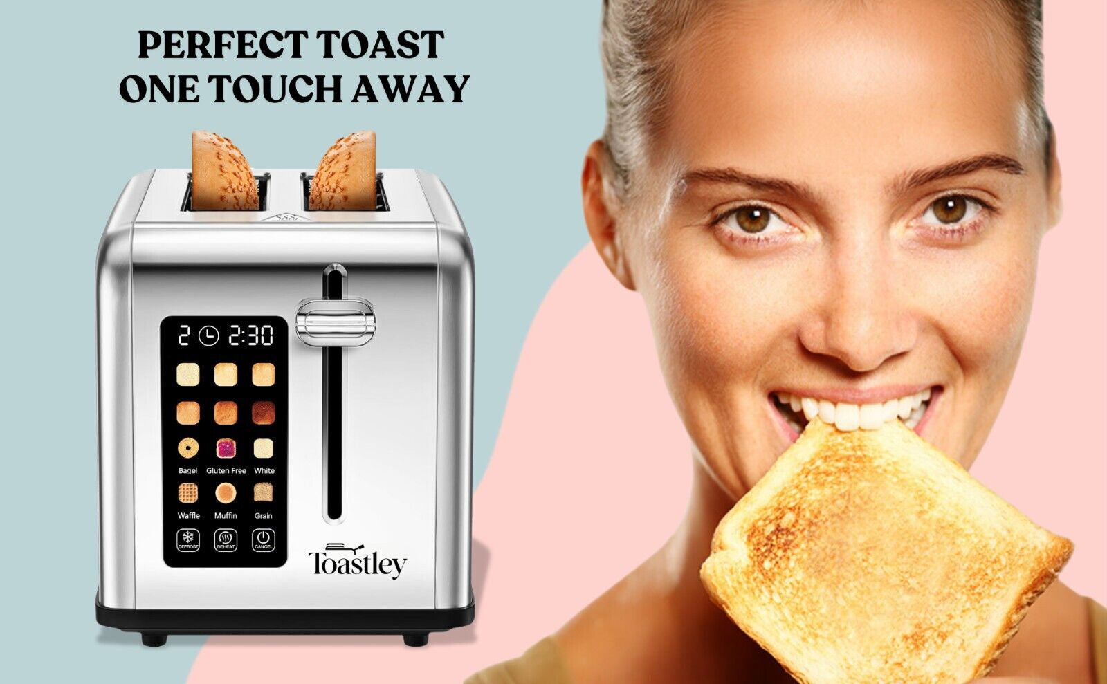 Toastley Smart Toaster 2 Slice with Screen Touch Control