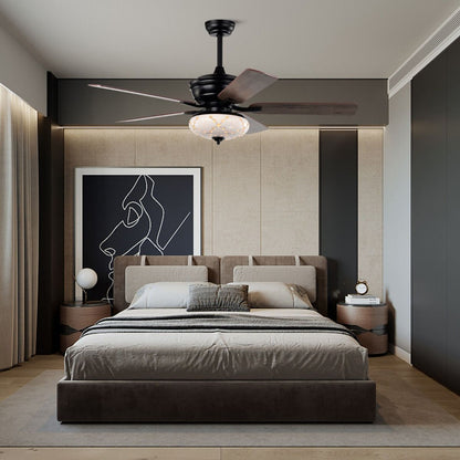 Ceiling Fan with Integrated Lighting and Remote Control for Bedrooms and Living Rooms