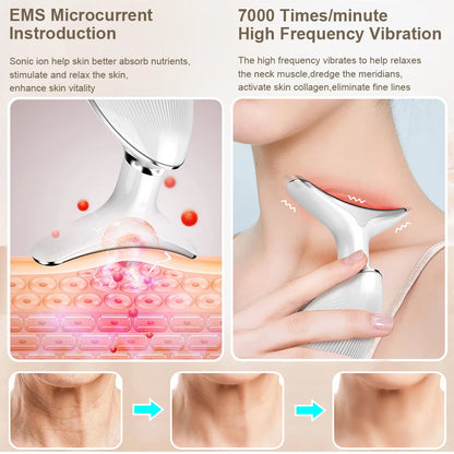 EMS Facial Massager with Red Light Therapy for Anti-Aging, Skin Tightening, and Neck and Face Lifting