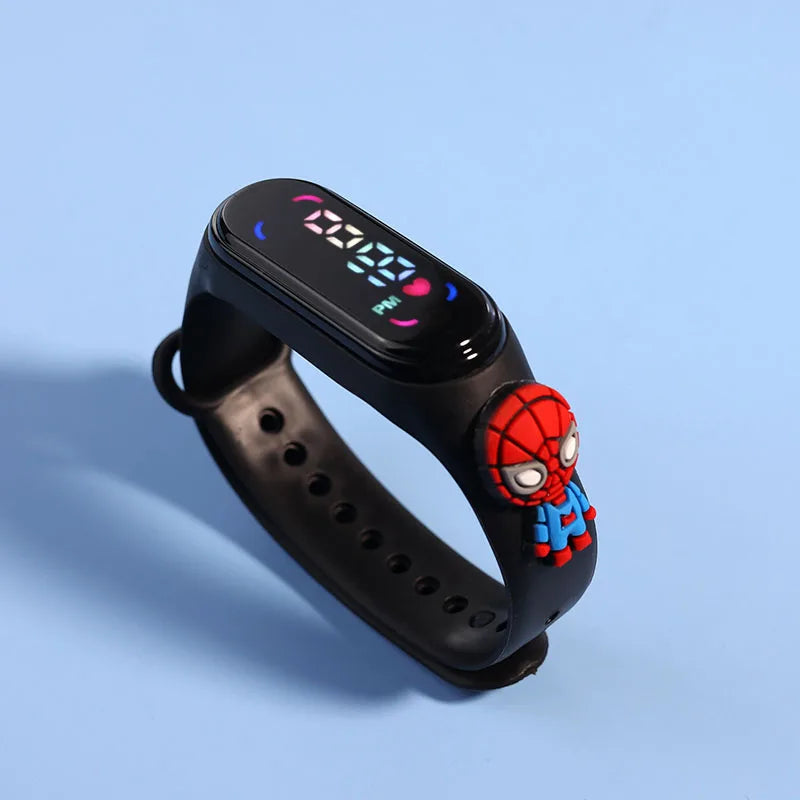 Disney Spider Man Children'S Cartoon Anime Character Luminous Bracelet Watch LED Touch Waterproof Clock Sports Gifts Christmas H