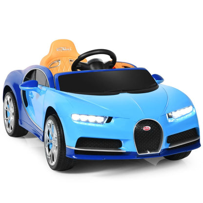 Exciting 12V Licensed Bugatti Battery-Powered Ride-On Car with Remote Control for Kids