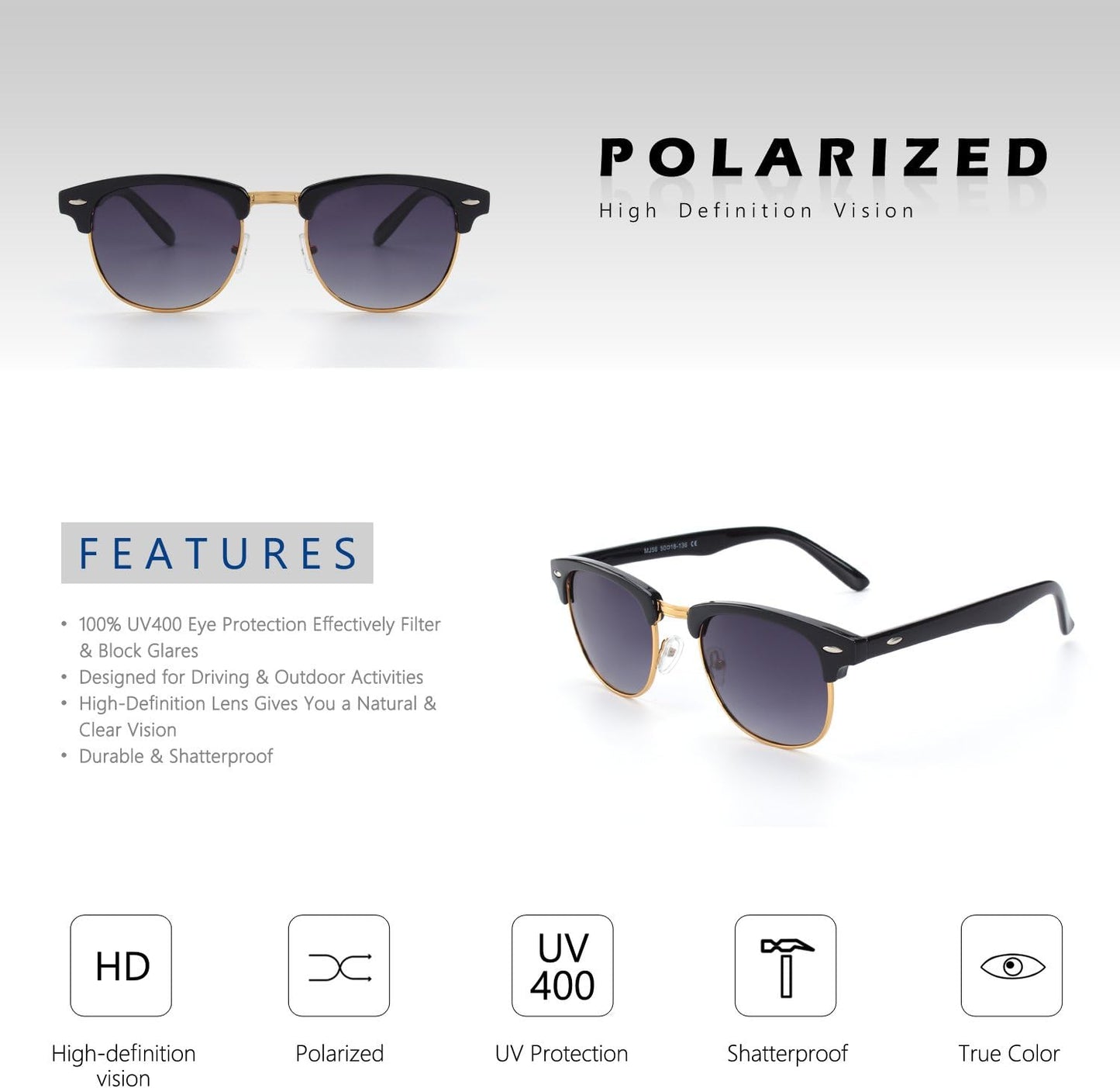 Premium Polarized UV400 Sunglasses for Men and Women - 2025 Enhanced Fishing and Driving Shades