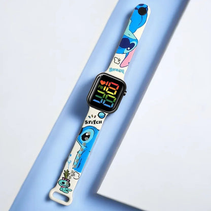Disney Anime Figures Stitch Watches Children Wrist Strap Sports Intelligent Wristwatch Waterproof Kids Toys Electronic Bracelet