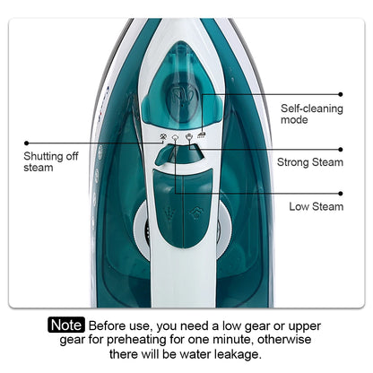 Electric Iron Portable Mini Garment Steamer Steam Iron for Clothing Iron Adjustable Ceramic Soleplate Iron for Ironing