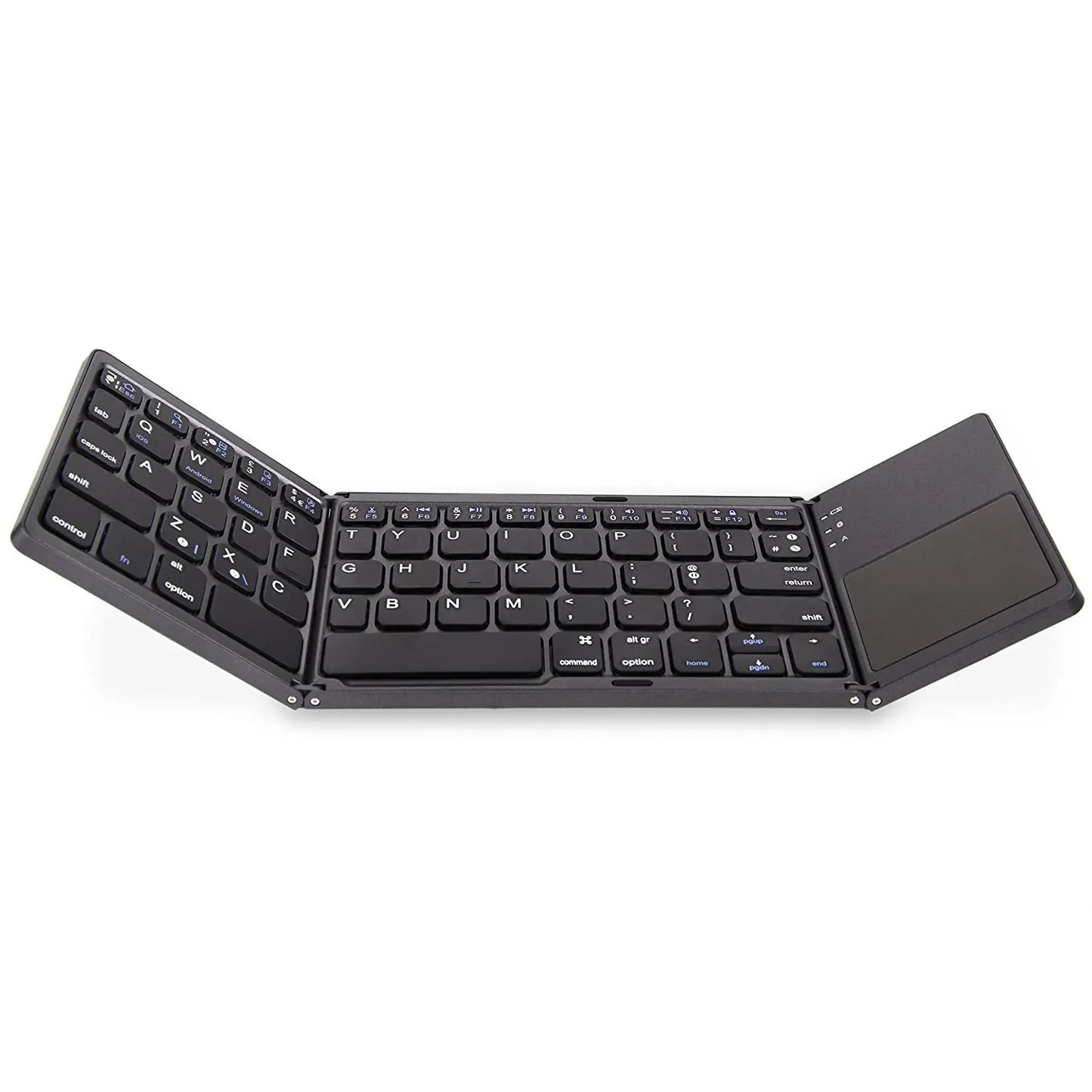 B033 Mini Wireless Bluetooth Keyboard with Touchpad - Portable Magnetic Triple Folding Design for Windows, Android, iOS, and iPad Phones