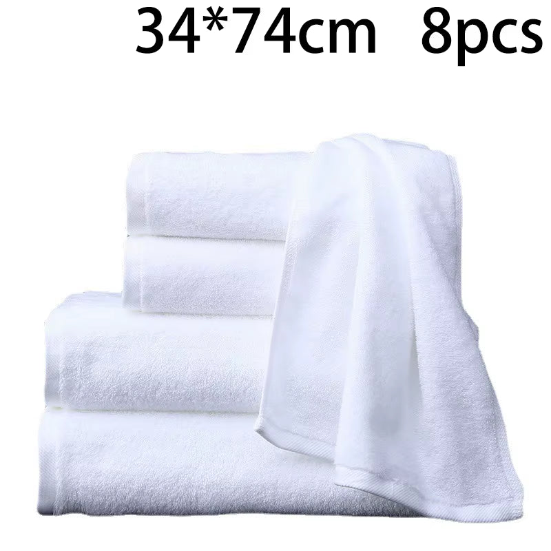 White Soft Cotton Fabric Face Towel Hotel Bath Towel Wash Cloths Hand Towels Portable Multifunctional Cleaning Towel