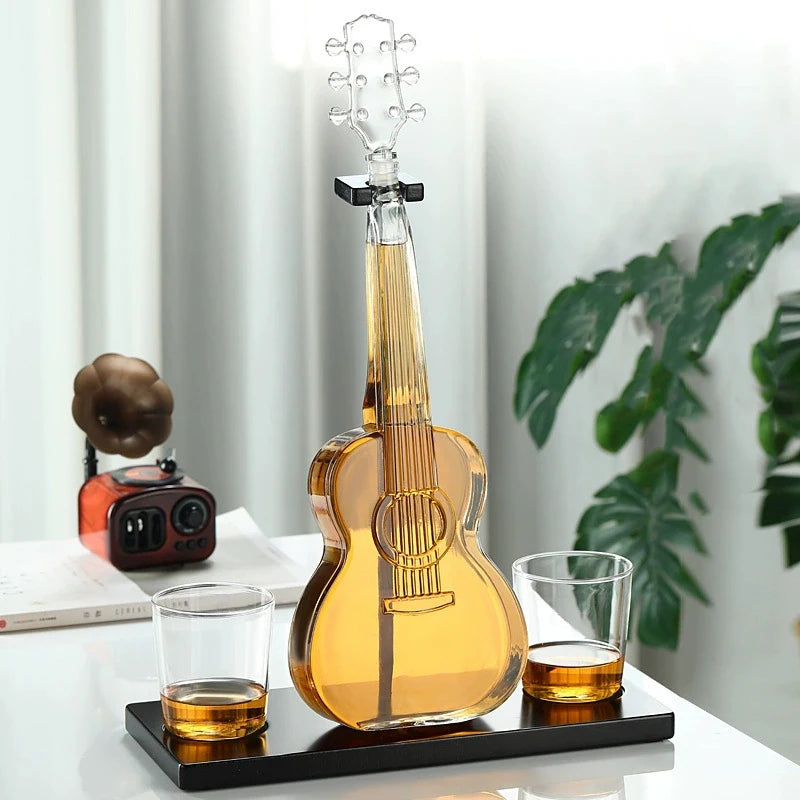 1000Ml Guitar Decanter Suit Fruit Juice the Wine Bottle Cup Originality Art for Bar Whisky Gift Music Violin Ornament