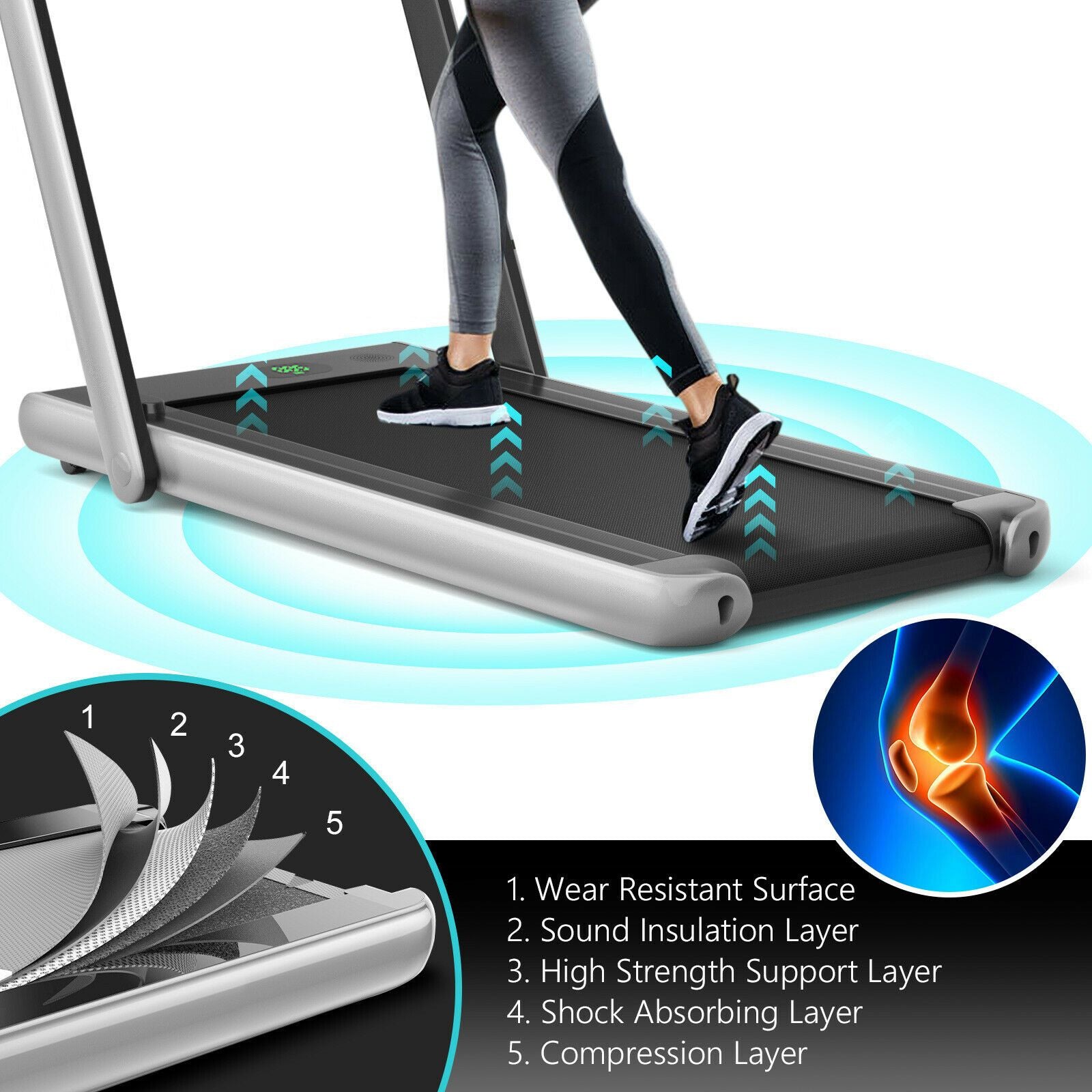 Folding Electric Treadmill with Bluetooth Connectivity (1-12 KPH)