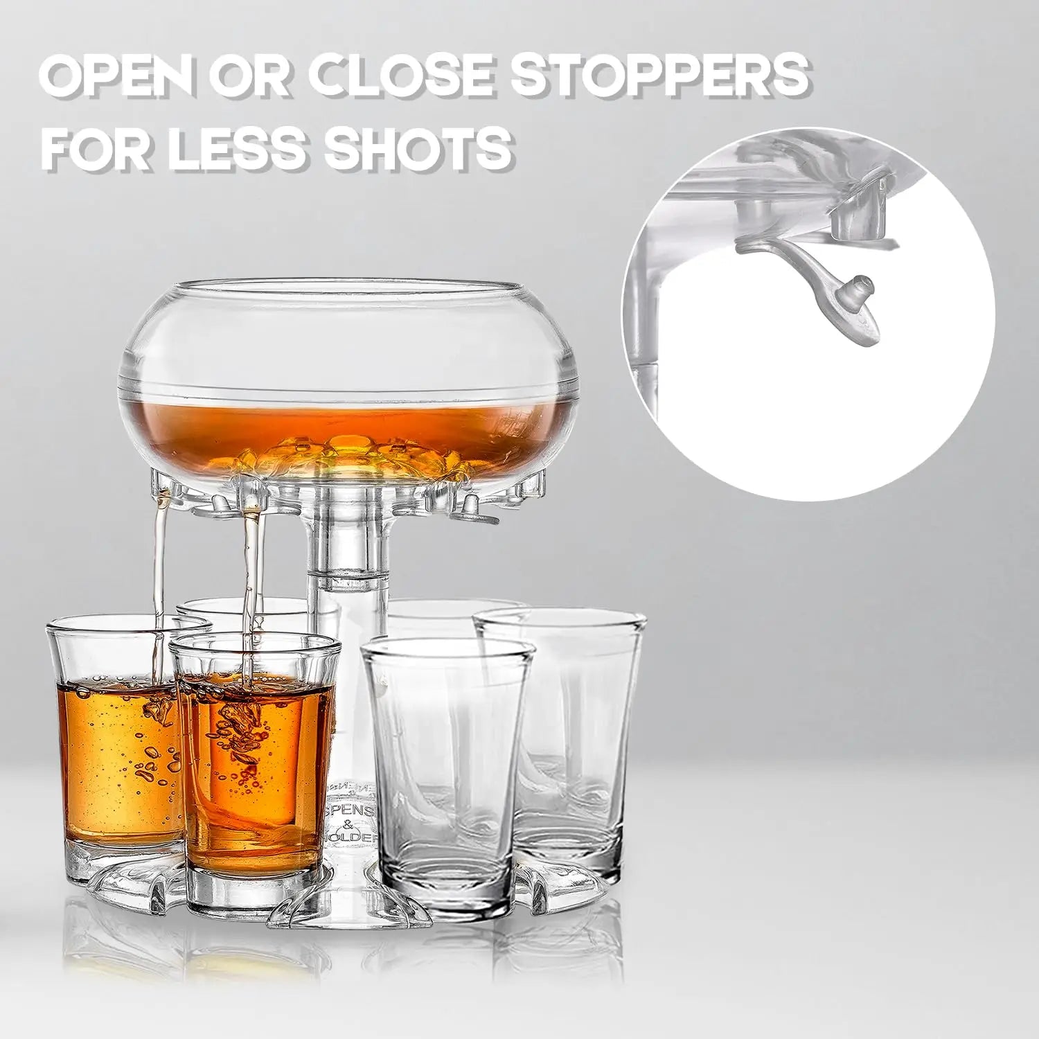 Adjustable Shot Glass Dispenser and Holder Made of Food Grade Plexiglass Shot Dispenser with 6 Drinking Glasses for Parties