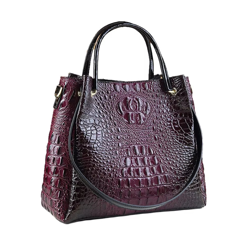 2025 Women Handbags New Tote Bag Fashion Crocodile Print Bucket Bag Retro Shoulder Messenger Bags Trend