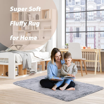 Modern Soft Shag Area Rug 120 cm x 180 cm with Non-Slip Grip Dots