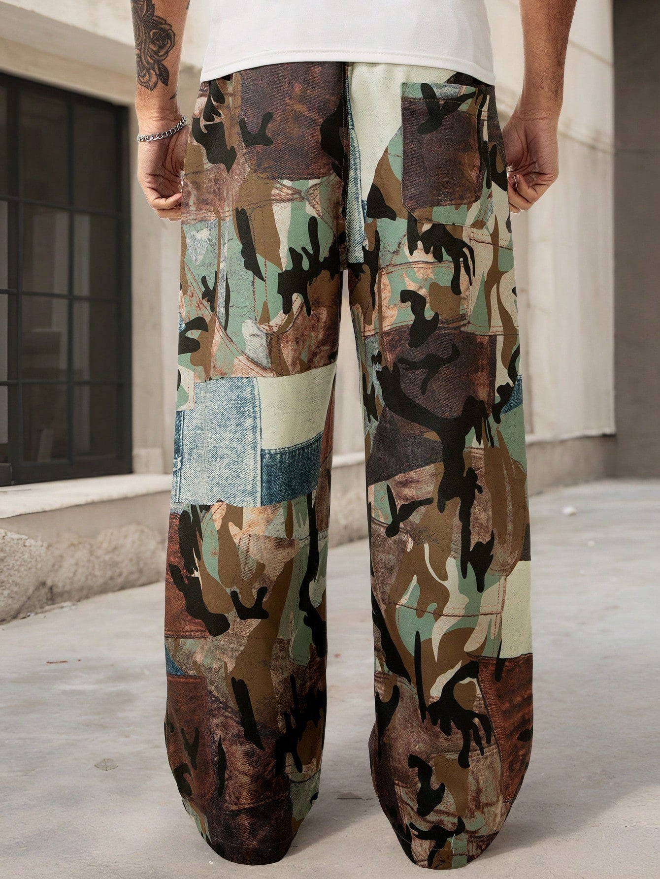 Manfinity EMRG Men'S Casual Camouflage Printed Drawstring Waist Pants