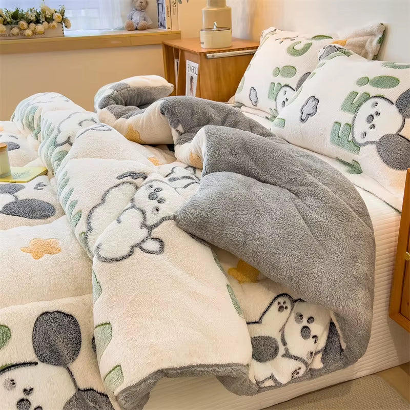 Lamb Fleece Blanket Winter Super Warm Quilt Autumn Spring Bedding Milk Fleece Comforter 5Kg Thickened Dormitory Single Double