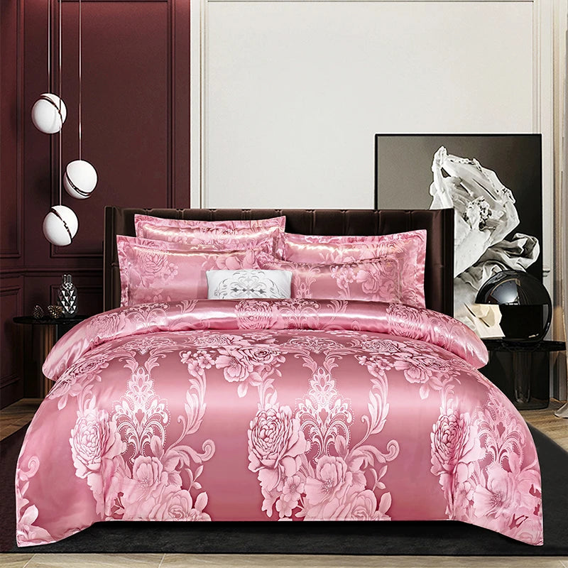 3Pcs Duvet Cover and Pillow Case Set No Filling,European Light Luxury Type Skin-Friendly Soft Fabric,For Family Bedroom Bedding