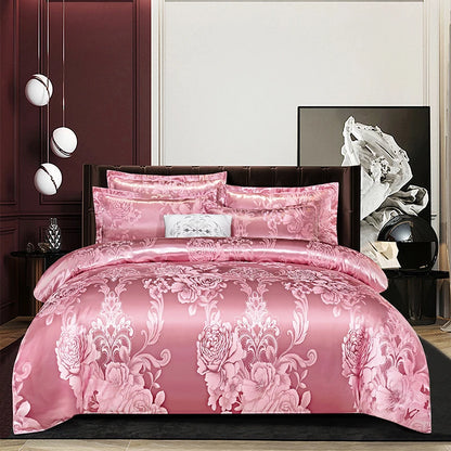 3Pcs Duvet Cover and Pillow Case Set No Filling,European Light Luxury Type Skin-Friendly Soft Fabric,For Family Bedroom Bedding