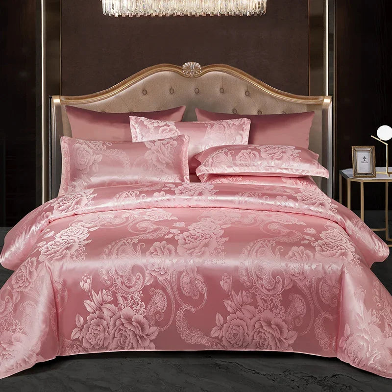 3Pcs Duvet Cover and Pillow Case Set No Filling,European Light Luxury Type Skin-Friendly Soft Fabric,For Family Bedroom Bedding
