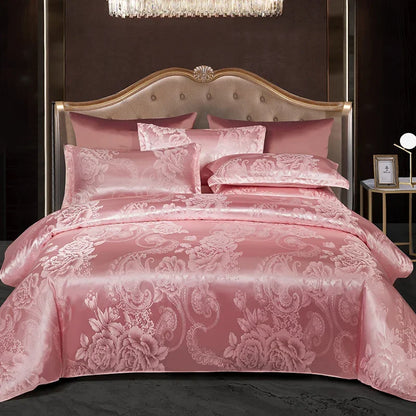 3Pcs Duvet Cover and Pillow Case Set No Filling,European Light Luxury Type Skin-Friendly Soft Fabric,For Family Bedroom Bedding