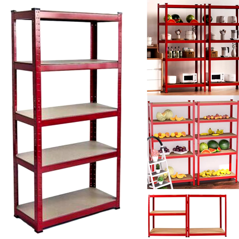 Heavy-Duty 5-Tier Shelving Unit for Garages and Sheds - 150x70x30cm Metal Storage Rack with High Load Capacity