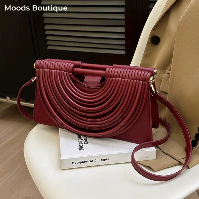 Branded Luxury Evening Clutch Purse for Women Noodles Design Golden Crossbody Bag for Wedding Dinner Party Designer Handbag 2025