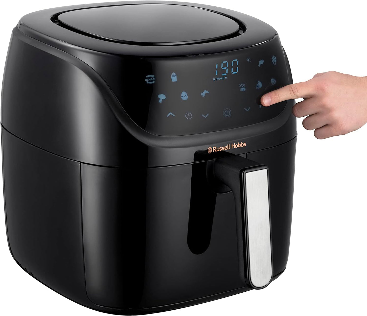 XXL Family Rapid Digital Air Fryer 8L [Compact Housing |7 Cooking Functions |10 Programmes] Energy Saving, Max 220°C, Use without Oil, Grill, Bake, Roast, Reheat, Frozen Etc. 27170