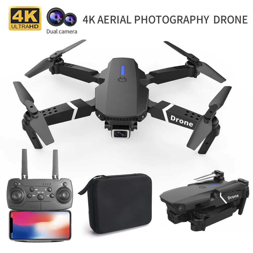 Professional E88 Drone: 4K UHD Camera, WiFi FPV, Altitude Hold & Portable Foldable Design for Aerial Excellence