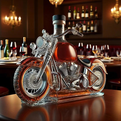 Glass Wine Decanter | Motorcycle Liquor Decanter Wine Bottle,Funny Drink Bottle Liquor Dispenser for Men Dad Motorcycle Lovers Home Kitchen Commercial Whisky Vodka Holiday