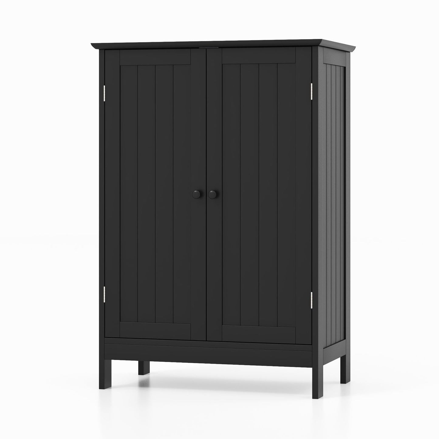 Double Door Bathroom Floor Cabinet with Adjustable Shelving