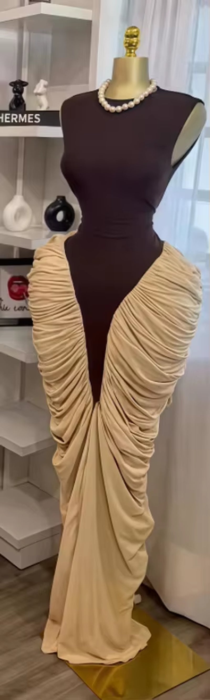Women Long Sleeve Patchwork Ruched Stacked Lace up Smock Maxi Long Dress 2025 Vacation Party Birthday Dresses Vestidos