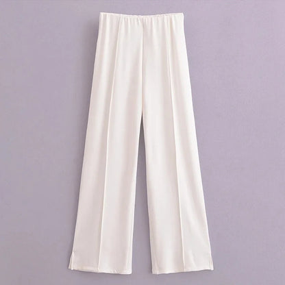 Women'S Two Pieces Set Pant Sets Crop Long Sleeve Sets Elegant Women'S Suits High Waist Wide Leg Trousers Outfit Streetwear