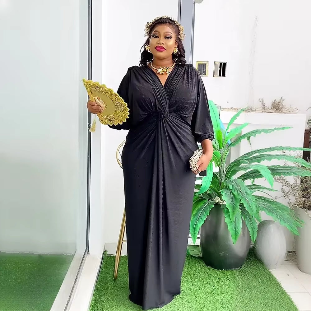 Plus Size Elegant African Dresses for Women Fashion Africa Clothing Turkey Wedding Party Gown Ankara Dashiki Robe Kaftan 2025