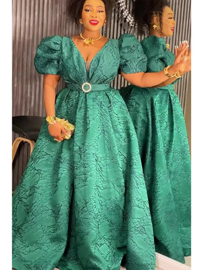 Plus Size Evening Dresses for Women African Luxury Gown Elegant Turkey Muslim Wedding Party Long Dress Ankara Ladies Clothing
