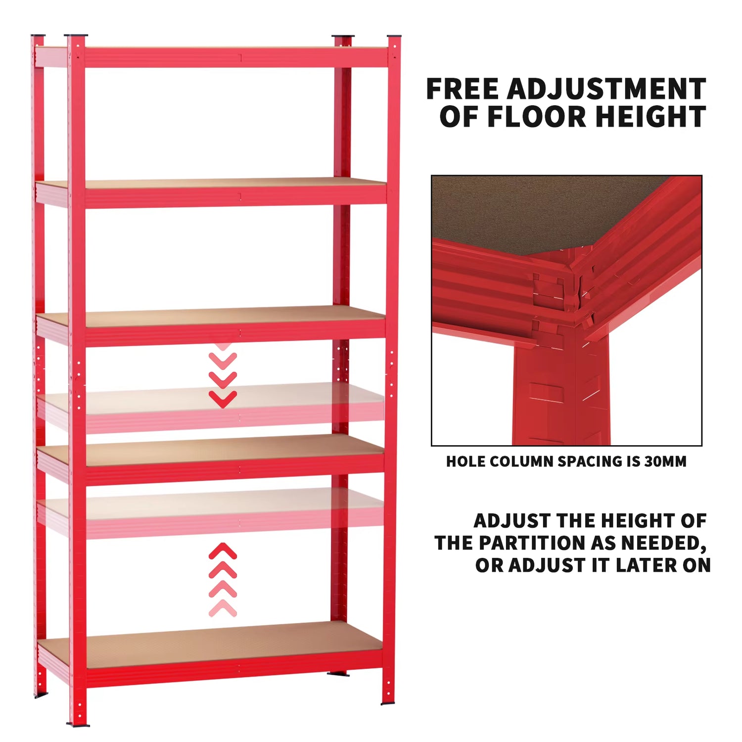 Heavy-Duty 5-Tier Shelving Unit for Garages and Sheds - 150x70x30cm Metal Storage Rack with High Load Capacity