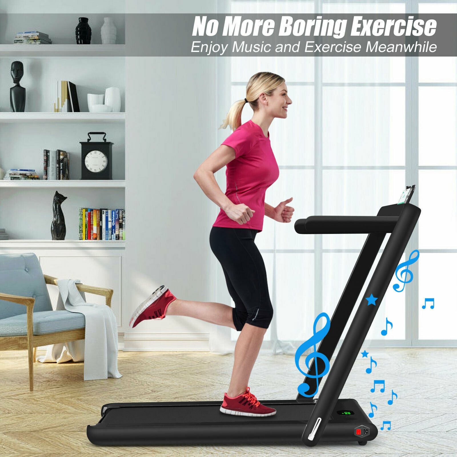 Folding Electric Treadmill with Bluetooth Connectivity (1-12 KPH)